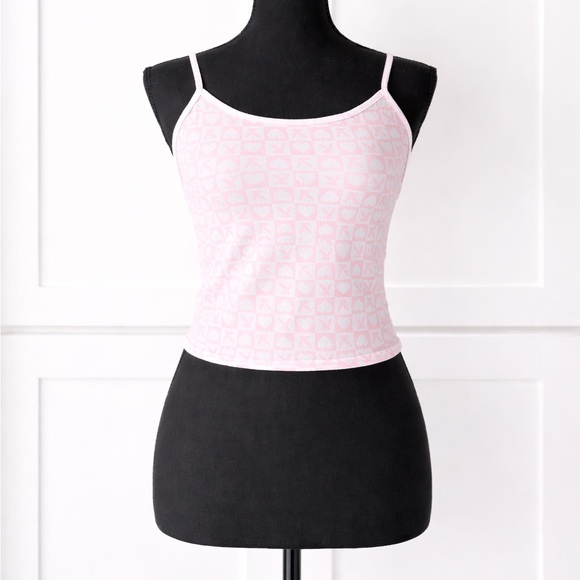 PLAYBOY Tops - Playboy Pink Patterned Tank Top